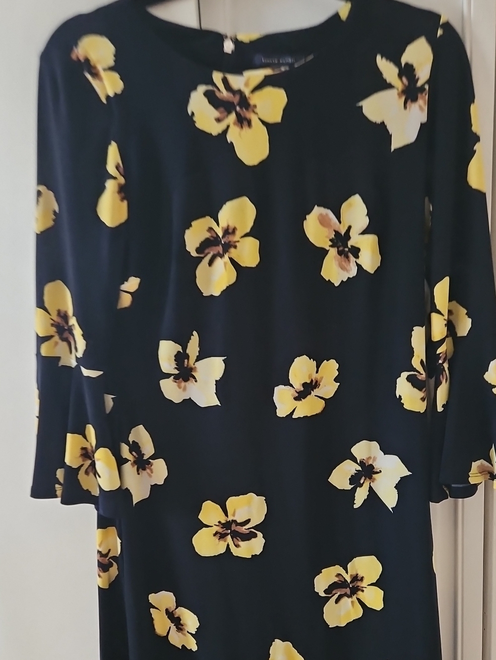 Navy Floral Tommy Hilfiger Shift Dress with Yellow Blooms